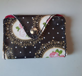 جاکارتی فانتزی چرم مصنوعی مشکی قاب گل رز