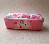 جامدادی دو زیپ فانتزی پونی صورتی