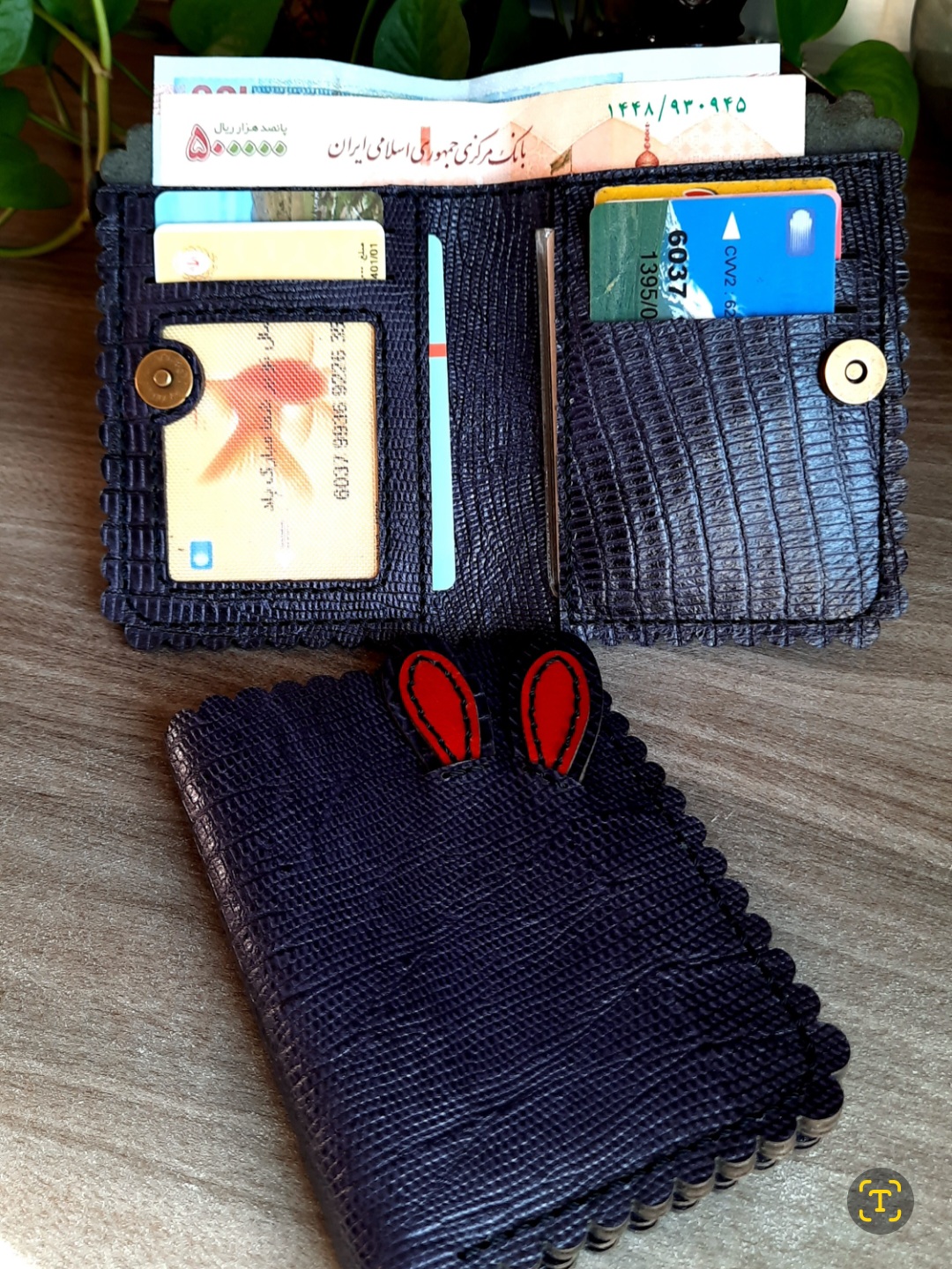 کیف پول چرم طبیعی فانتزی