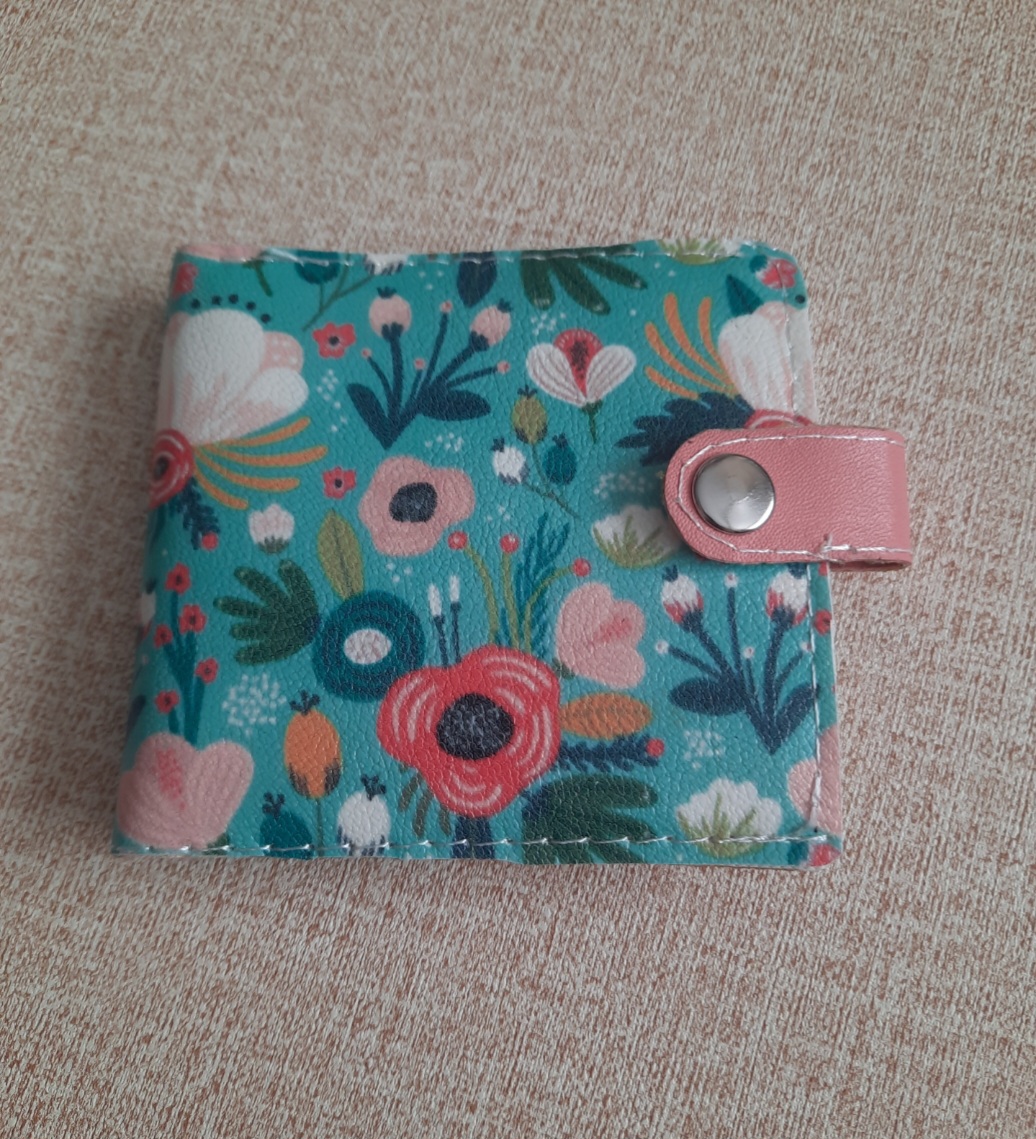 کیف پول جیبی زنانه دو رنگ گلدار و صورتی